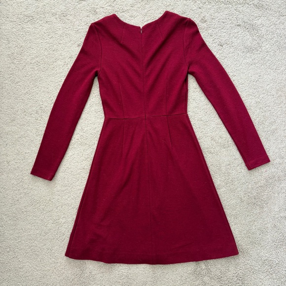 Madewell Gia Fit & Flare Ponte Dress - Red/Burgundy - Size 0 - Picture 4 of 6